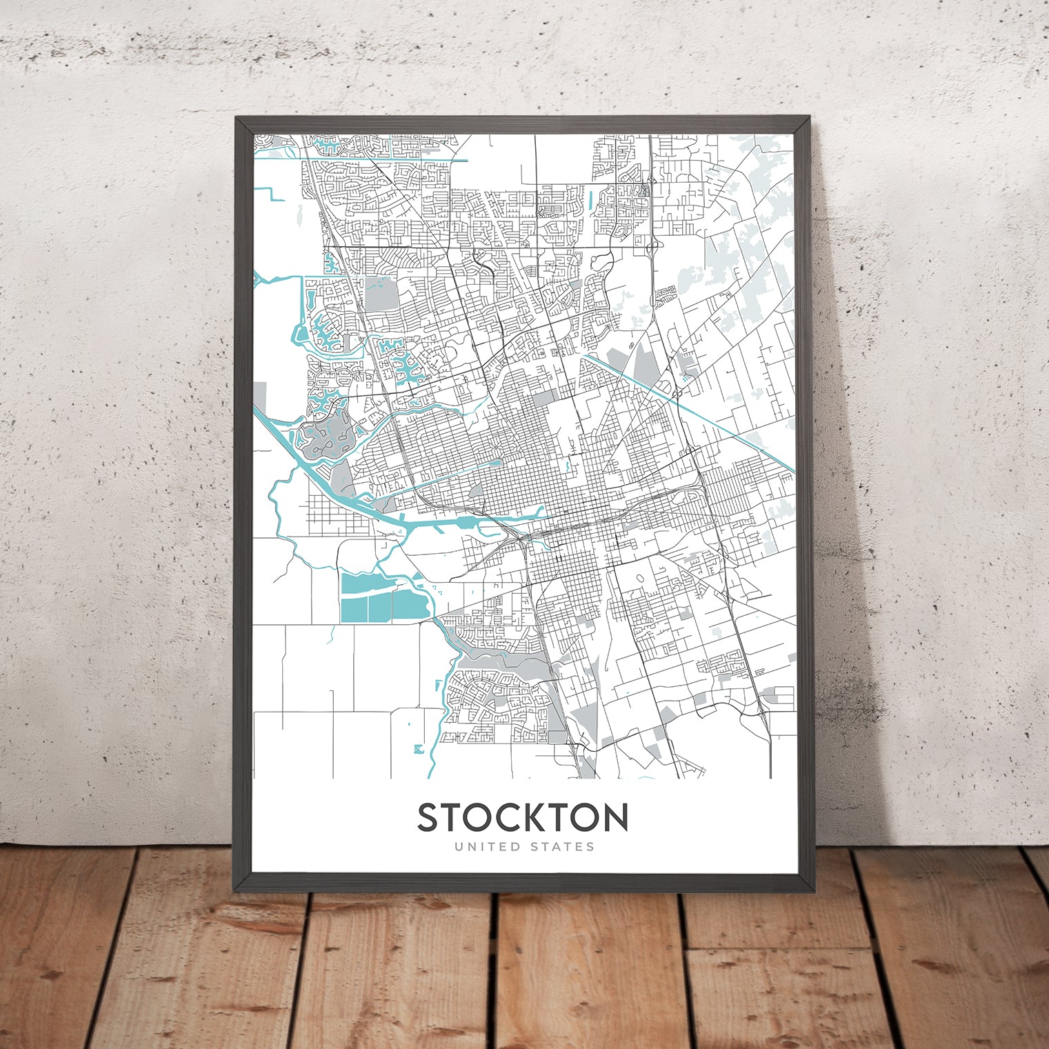 Modern City Map Of Stockton, Ca: Downtown, University Of The Pacific 