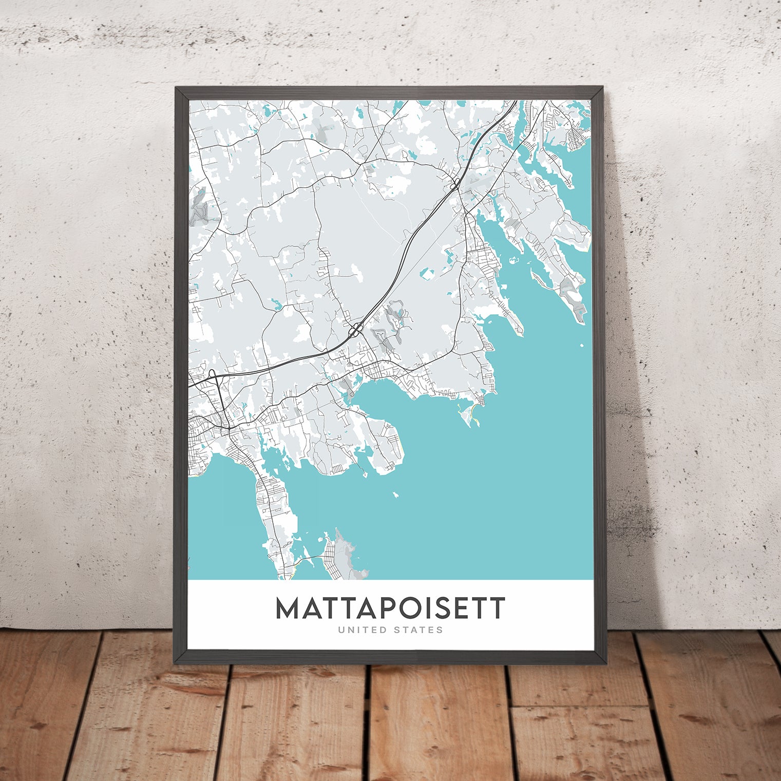 Modern City Map of Mattapoisett, MA Center, Neck, North Mattapoisett