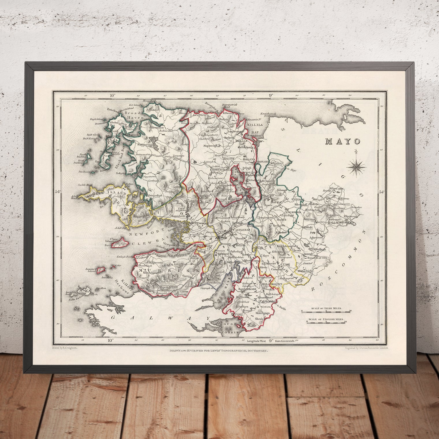 Old Map Of County Mayo By Samuel Lewis 1844 Westport Ballina old-map-of-county-mayo-by-samuel-lewis-1844-westport-ballina
