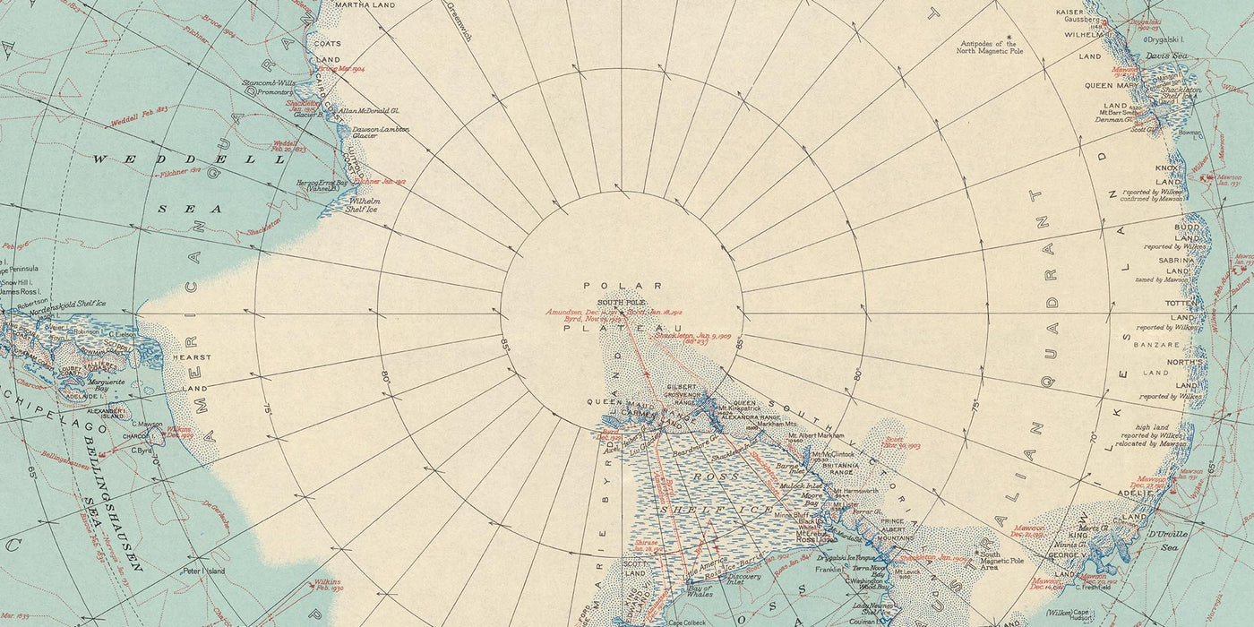 Old Maps of the South Pole & Antarctic