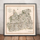 Old Map of Surrey in 1801 by John Cary - Guildford, Haslemere, Streatham, Reigate, Dorking