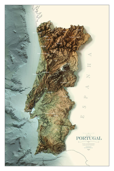 A 3D hypsometric (and bathymetric) map