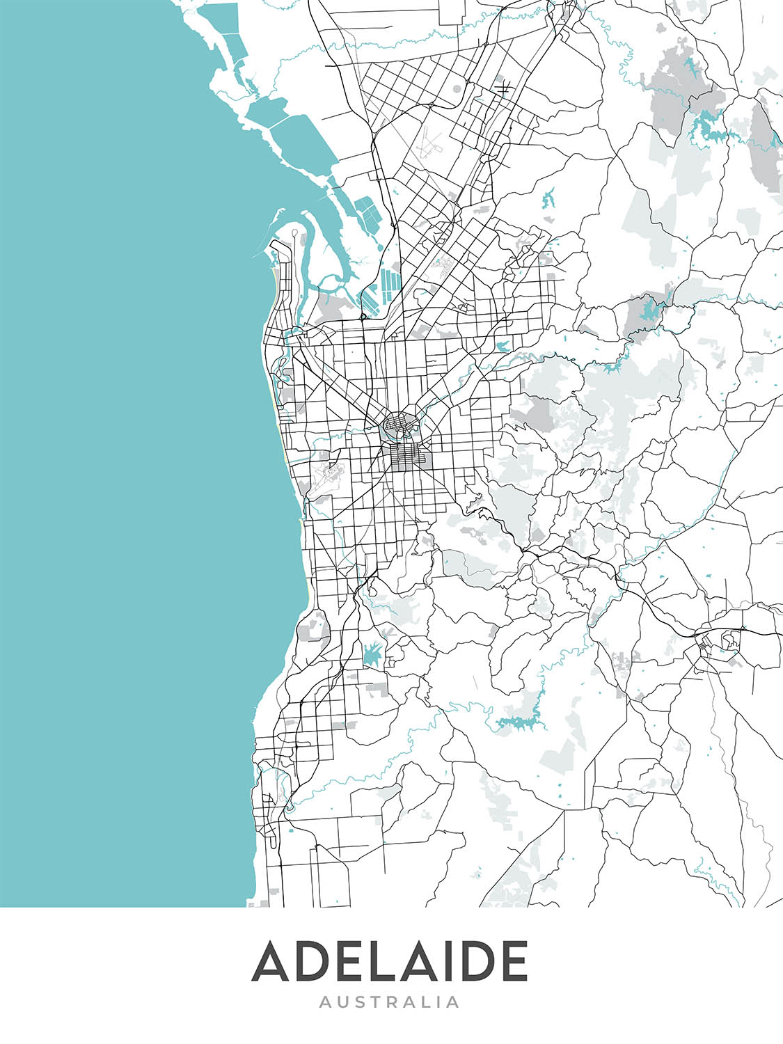 Adelaide Cbd Map.pdf Modern City Map of Adelaide, Australia: CBD, Glenelg, Adelaide Oval, B ...