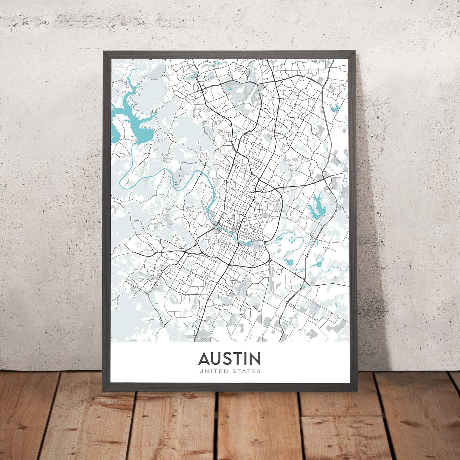 Modern City Map of Austin TX - AustinUSTX 1F 11 Mockupframe