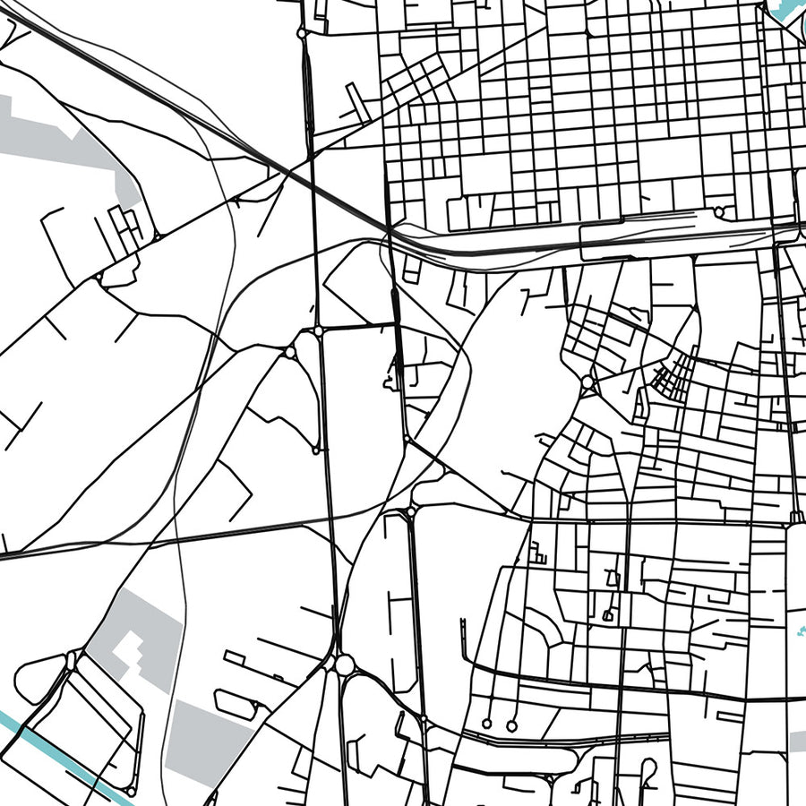 Mapa moderno de la ciudad de Bari, Italia: Bari Vecchia, Basílica de San Nicola, Castello Normanno-Svevo, Piazza Mercantile, Strada Statale 16