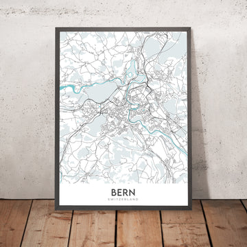 Mappa della città moderna di Berna, Svizzera: Bundeshaus, Torre dell&