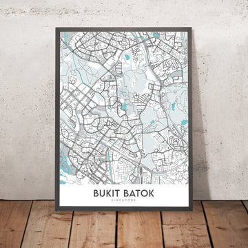 Carte moderne de la ville de Bukit Batok, Singapour : Parc naturel, Petit Guilin, West Mall, Ancienne usine Ford, Mémorial 