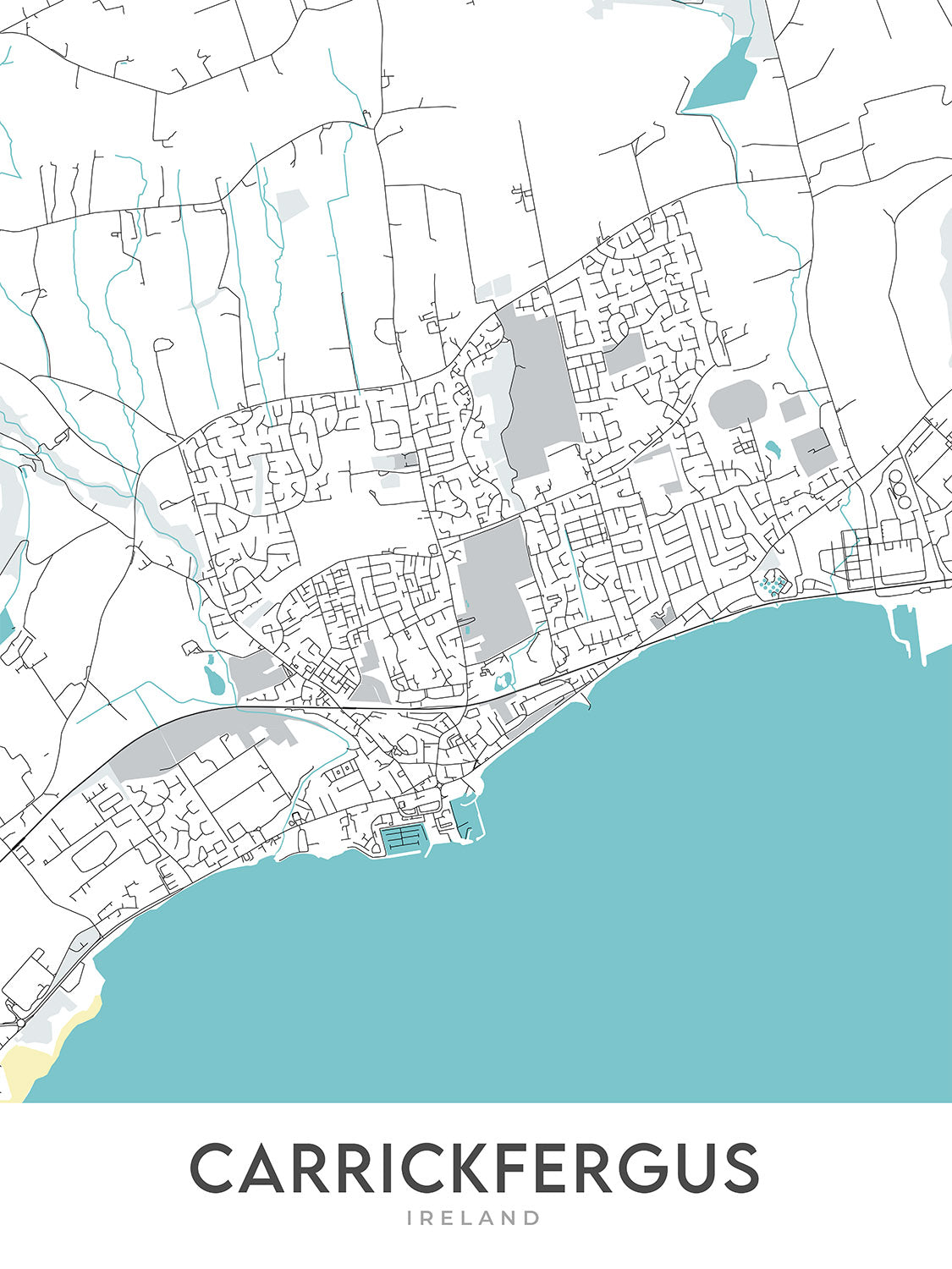 Modern Town Map Of Carrickfergus NI Carrickfergus Castle Belfast Lo modern-town-map-of-carrickfergus-ni-carrickfergus-castle-belfast-lo