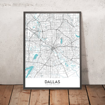 Modern City Map of Dallas, TX: Uptown, Downtown, Deep Ellum, Dallas Cowboys Stadium, Dallas Arboretum