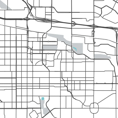 Modern City Map of Denver, CO: Red Rocks, City Park, Larimer Sq, Highlands, Capitol Hill
