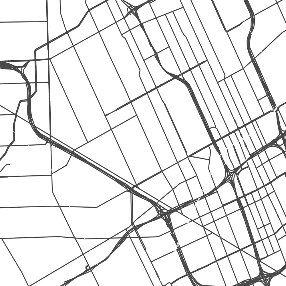 Moderner Stadtplan von Detroit, MI: Innenstadt, Belle Isle, Corktown, Motown Museum, Woodward Ave