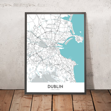 Plan de la ville moderne de Dublin, Irlande : stade Aviva, cathédrale Christ Church, Croke Park, Guinness Storehouse, Phoenix Park