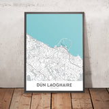 Modern City Map of Dún Laoghaire, Ireland: Dún Laoghaire Harbour, Sandycove, Dalkey Island, Killiney Hill, N11