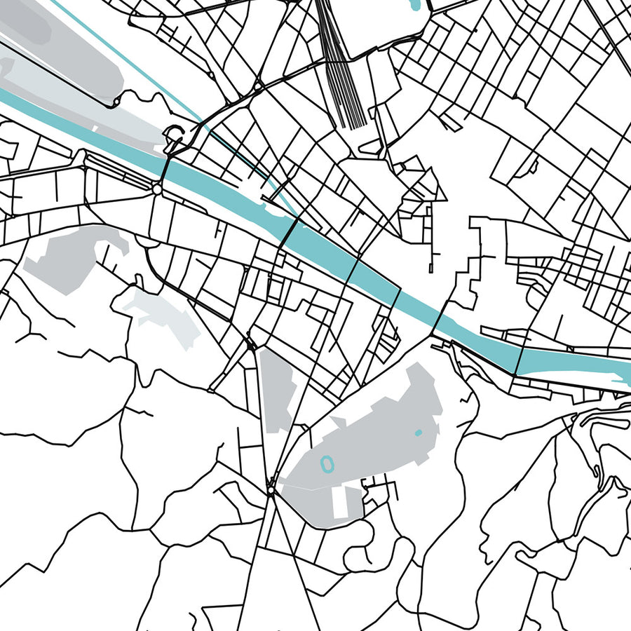 Moderne Stadtkarte von Florenz, Italien: Duomo, Uffizien, Ponte Vecchio, Santa Croce, Oltrarno 