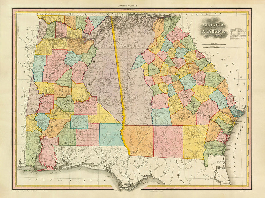 Mappa antica della Georgia e dell&