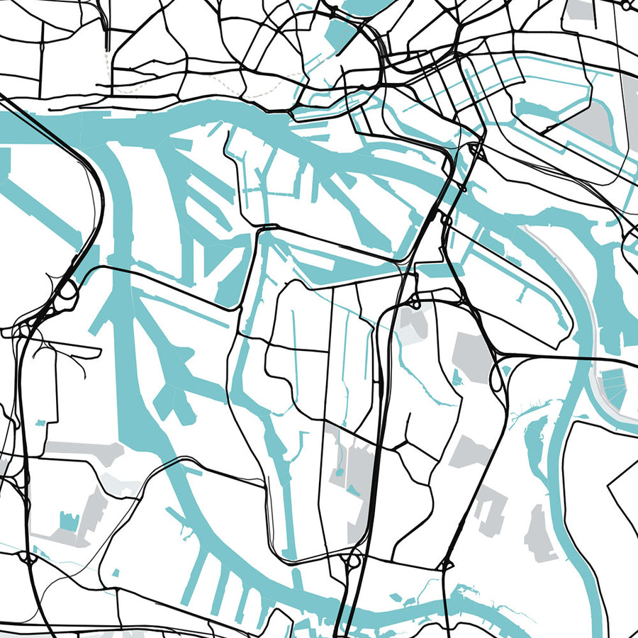 Mapa moderno de la ciudad de Hamburgo, Alemania: Altstadt, St. Pauli, Elbphilharmonie, Reeperbahn, Planten un Blomen