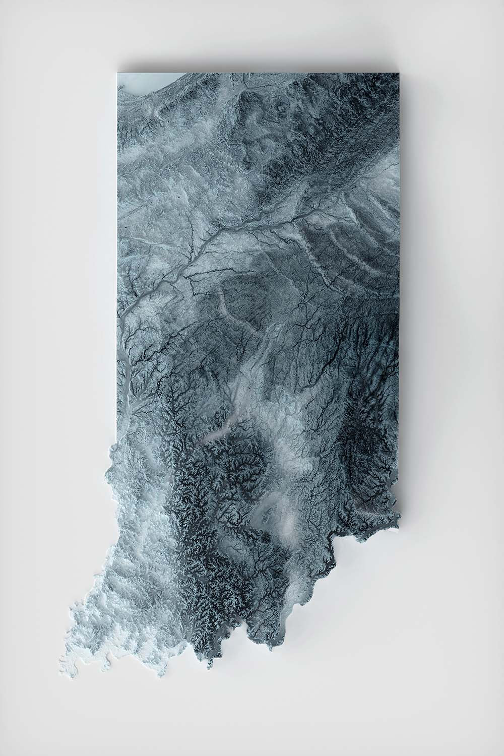 Mapa de Relieve Topográfico 3D de Indiana 