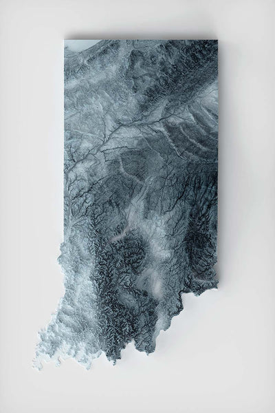 Mapa de Relieve Topográfico 3D de Indiana 