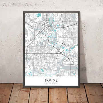 Mapa moderno de la ciudad de Irvine, CA: Irvine, Northwood, Woodbridge, Quail Hill, Turtle Rock