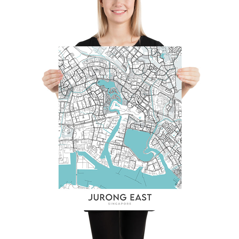 Modern City Map of Jurong East, Singapore: JCube, IMM, Chinese Garden, Jurong Lake Gardens, Ng Teng Fong Hospital