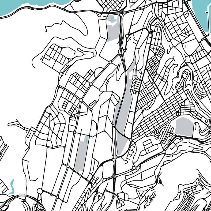 Moderne Stadtkarte von Las Palmas, Spanien: Vegueta, Triana, Ciudad Jardín, Kathedrale von Santa Ana, Playa de Las Canteras 