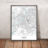 Moderne Stadtkarte von Lille, Frankreich: Vieux-Lille, Palais des Beaux-Arts, Grand Place, A25, N356 
