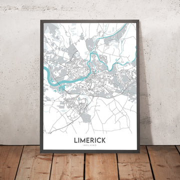 Modern City Map of Limerick, Ireland: King John&