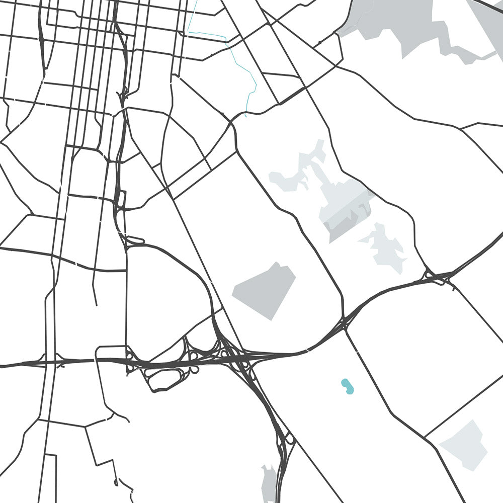 Modern City Map of Louisville, KY: Downtown, Old Louisville, Highlands ...