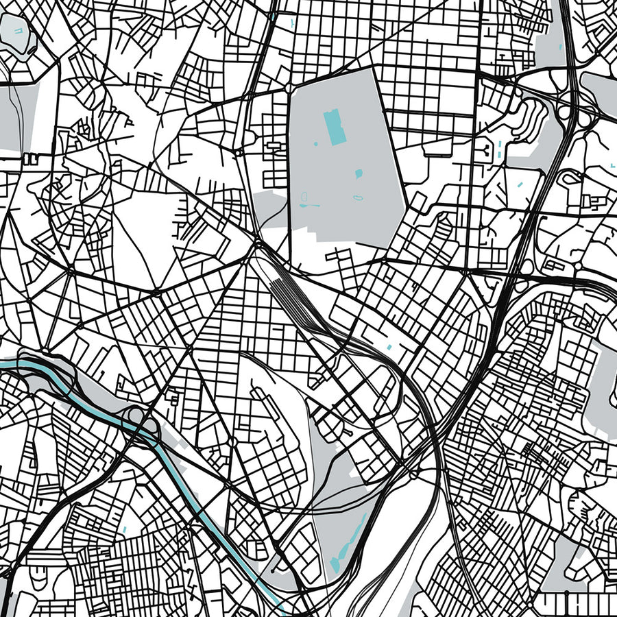 Mapa moderno de la ciudad de Madrid, España: Palacio Real, Prado, Retiro, Gran Vía, Casa de Campo