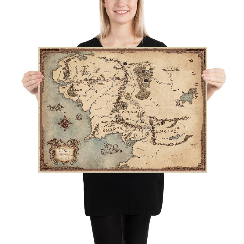 Map of Middle-earth: Frodo & Bilbo's Routes from The Lord of the Rings ...