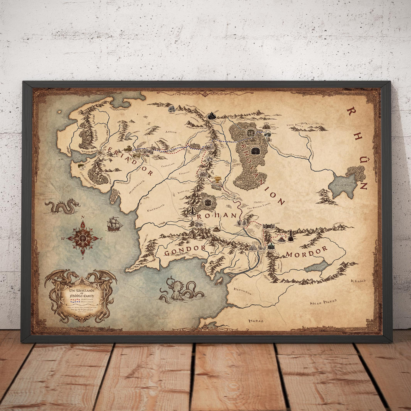 Map of Middle-earth: Frodo & Bilbo's Routes from The Lord of the Rings ...