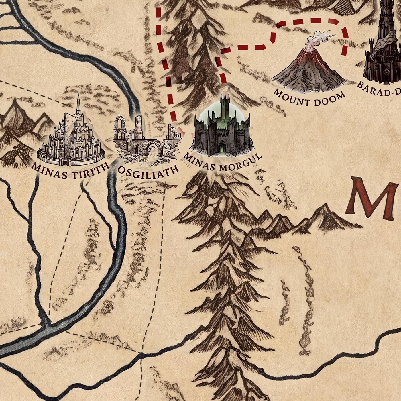 Map of Middle-earth: Frodo & Bilbo's Routes from The Lord of the Rings ...