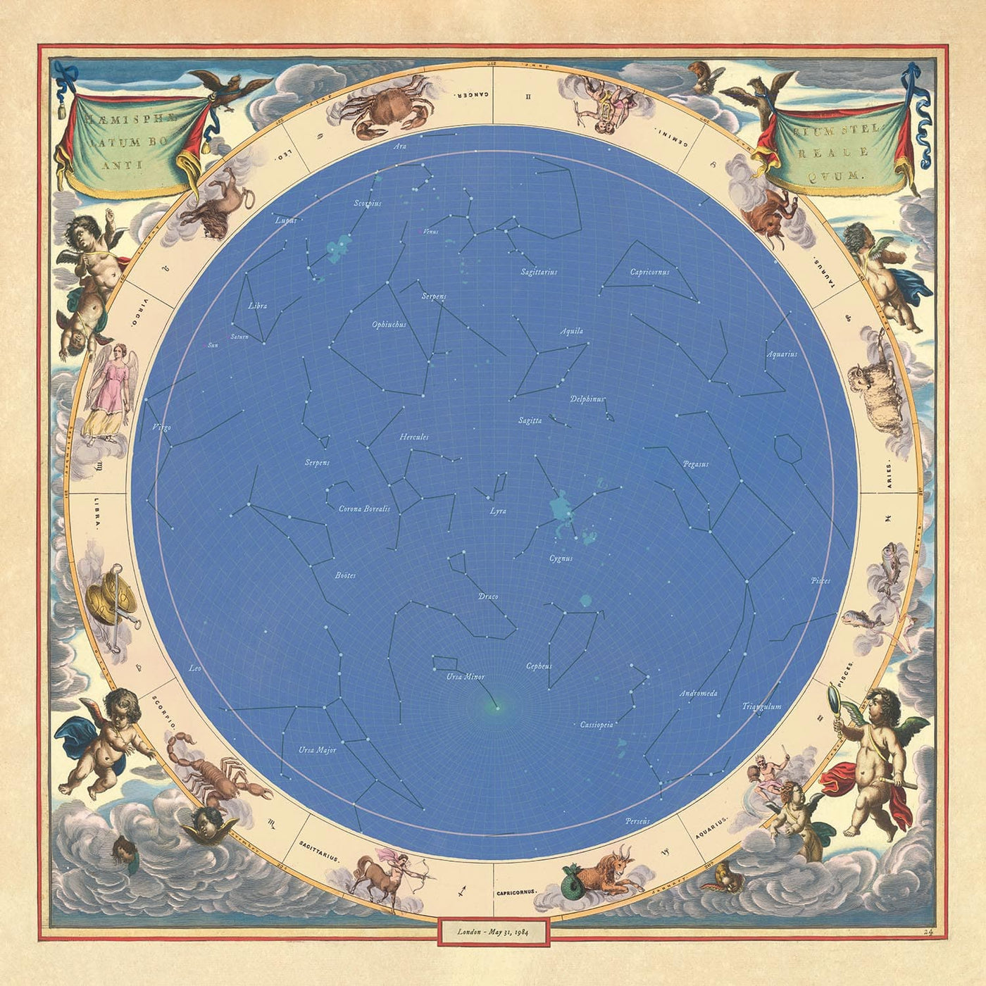 Mapa de estrellas antiguas personalizado: Carta celestial personalizada para una fecha específica, cumpleaños y aniversario