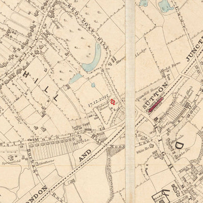 Old Colour Map of North London in 1891 - Highgate, Hampstead Heath, Holloway, Crouch End - N6, N8, N19, N7, NW3 NW5