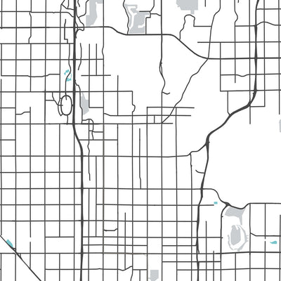 Moderner Stadtplan von Phoenix, AZ: Arcadia, Biltmore, ASU, I-10, Loop 101
