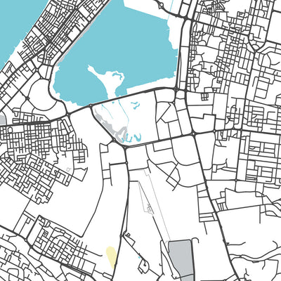Mapa moderno de la ciudad de Ras Al Khamiah, Emiratos Árabes Unidos: Al Qawasim Corniche, Al Rams, Al Rifah, Al Shamal, Al Zahra