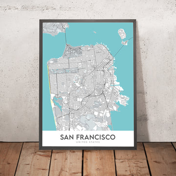 Plan de la ville moderne de San Francisco, Californie : Golden Gate Bridge, Fisherman&