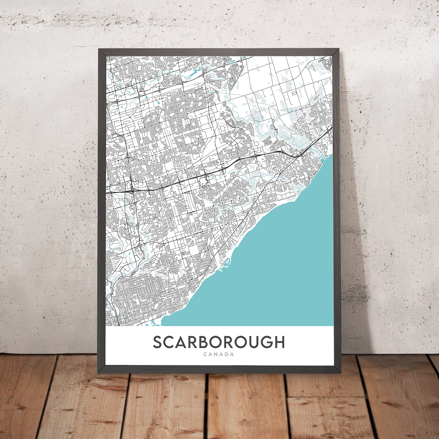 Modern City Map of Scarborough, Canada: Bluffs, Zoo, Town Centre – The ...