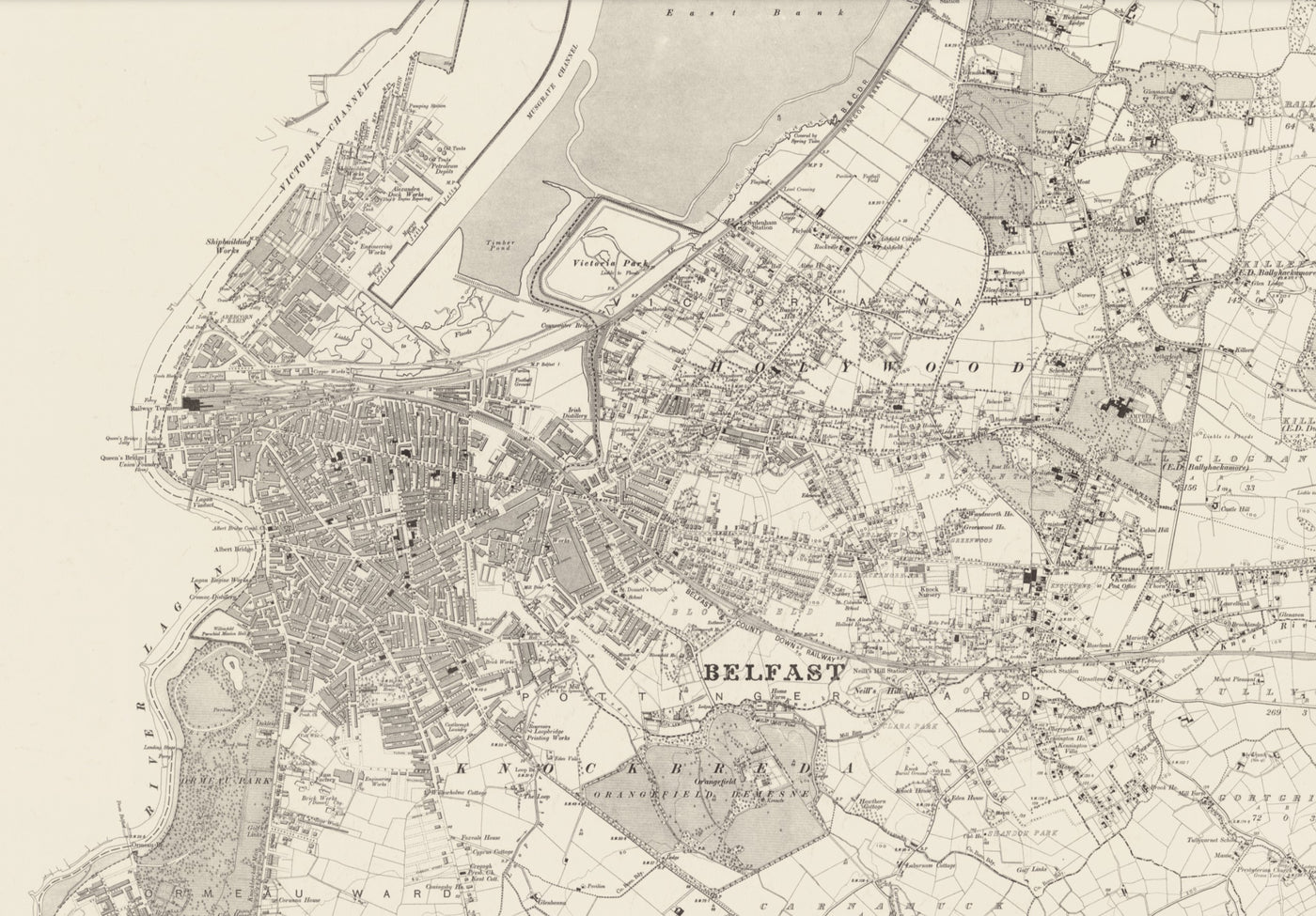 Carte ancienne personnalisée de Belfast 