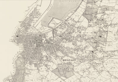 Carte ancienne personnalisée de Belfast 