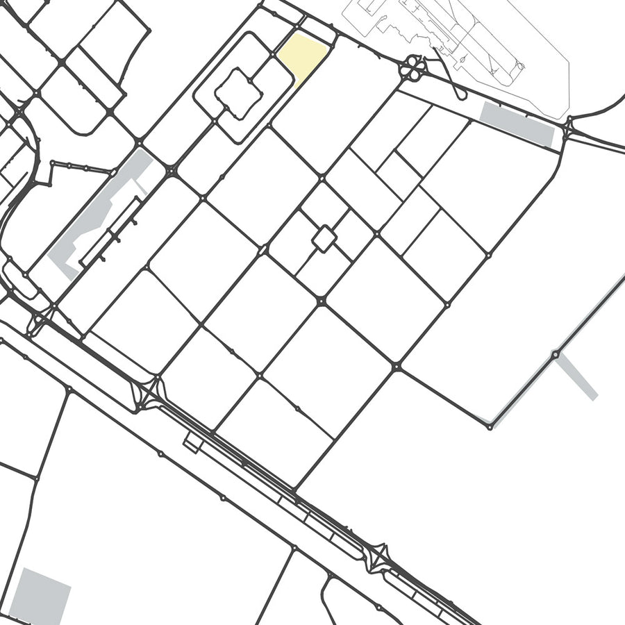 Mapa de la ciudad moderna de Sharjah, EAU: Mezquita Al Noor, Al Qasba, Paseo Marítimo Al Majaz, Universidad y Universidad Americana de Sharjah 