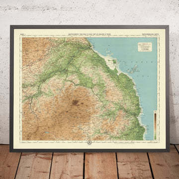 Old OS Map of Northumberland - North by Bartholomew, 1901: Alnwick, Berwick, Cheviot Hills, Tweed, Lindisfarne