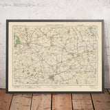 Ancien plan de l'Ordnance Survey, Feuille 104 - Swindon et Cirencester, 1925 : Faringdon, Highworth, Witney, Carterton, Lechlade, Le Cheval Blanc 