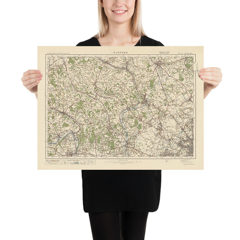 Old Ordnance Survey Map, Sheet 106 - Watford, 1925: St Albans, Hemel Hempstead, High Wycombe, Maidenhead, Clne Valley Regional Park
