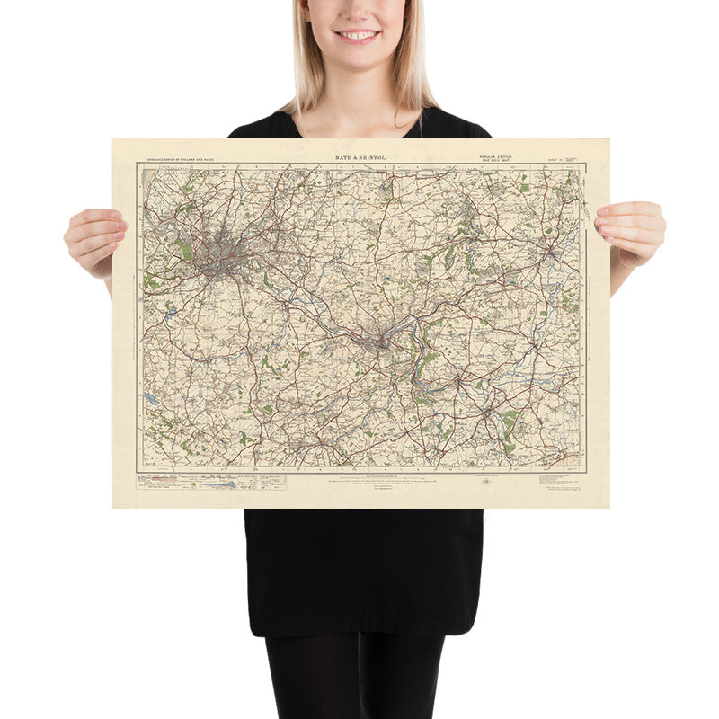 Old Ordnance Survey Map, Blatt 111 – Bath & Bristol, 1925: Chippenham, Trowbridge, Corsham, Melksham, Cotswolds AONB