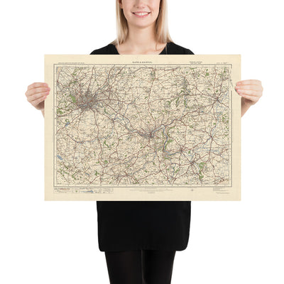 Old Ordnance Survey Map, Sheet 111 - Bath & Bristol, 1925: Chippenham, Trowbridge, Corsham, Melksham, Cotswolds AONB