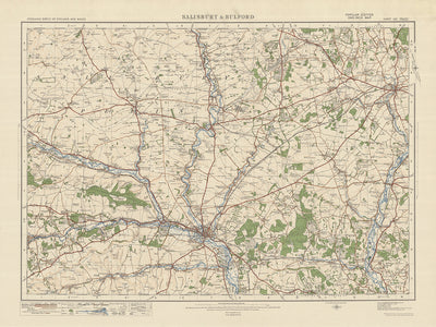 Old Ordnance Survey Map, Sheet 122 - Salisbury & Bulford, 1925: Andover, Amesbury, Wilton, Stockbridge, Cranborne Chase AONB