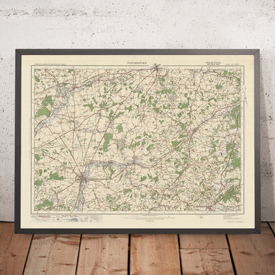 Mapa de Old Ordnance Survey, hoja 123 - Winchester, 1925: Basingstoke, Whitchurch, Petersfield, Alton, Odiham