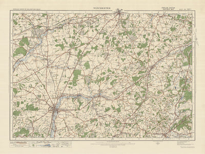 Old Ordnance Survey Map, Sheet 123 - Winchester, 1925: Basingstoke, Whitchurch, Petersfield, Alton, Odiham