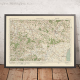 Alte Ordnance Survey Karte, Blatt 126 - Weald von Kent, 1925: Ashford, New Romney, Tenterden, Cranbrook, High Weald AONB 